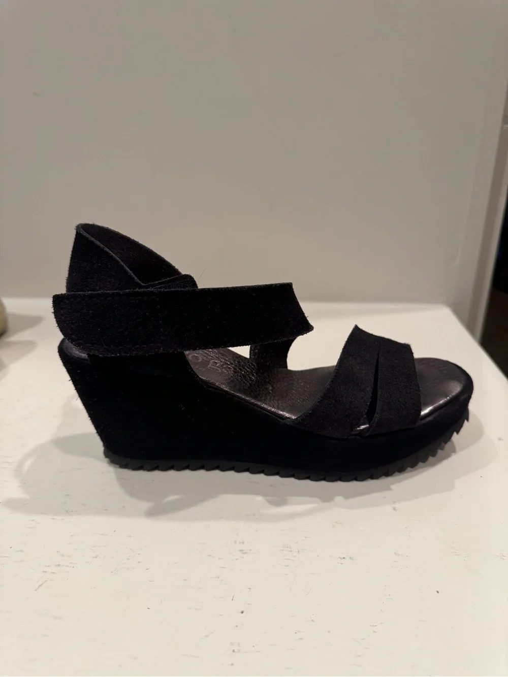 Pedro Garcia Black Wedge Sandal